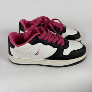 Nautica Black/White/Pink Sneakers Size 1 Little Girl